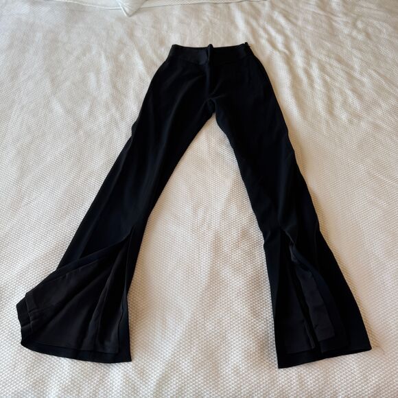Jonathan Simkhai Black Slit Hem High Waisted Flare Womens Pants Size 4 - Picture 4 of 8